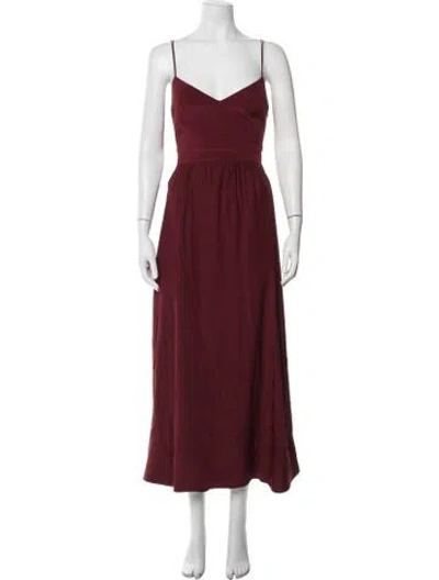 Pre-owned La Ligne Silk Long Dress In Red