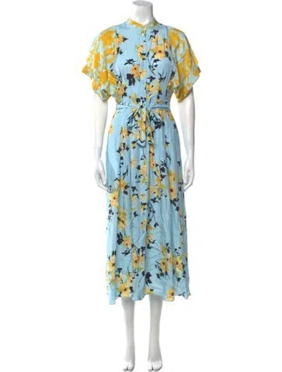 Pre-owned La Ligne Silk Long Dress W/ Tags In Blue