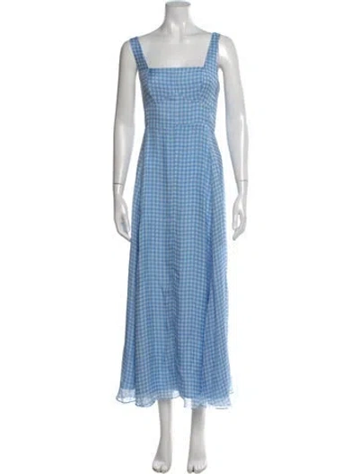 Pre-owned La Ligne Silk Long Dress W/ Tags In Blue