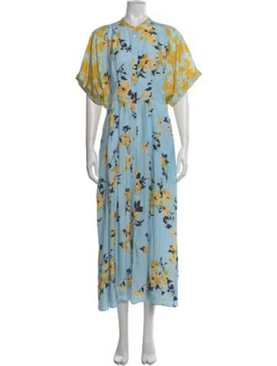 Pre-owned La Ligne Silk Long Dress W/ Tags In Blue