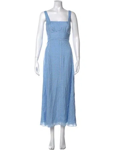 Pre-owned La Ligne Silk Long Dress W/ Tags In Blue