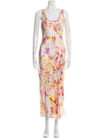 Pre-owned La Ligne Silk Long Dress W/ Tags In Multi