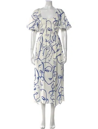 Pre-owned La Ligne Silk Long Dress In White