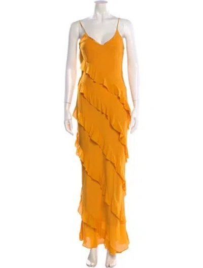 Pre-owned La Ligne Silk Long Dress In Yellow