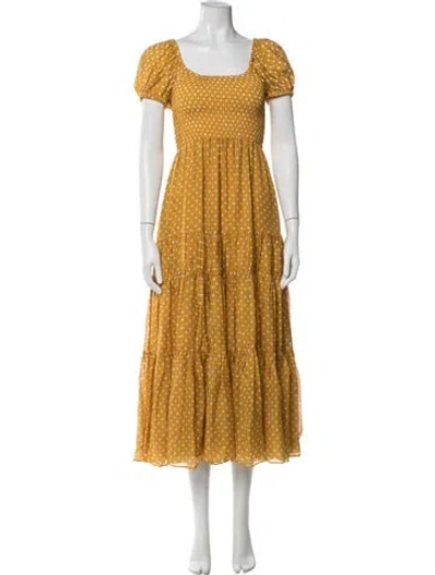 Pre-owned La Ligne Silk Long Dress In Yellow