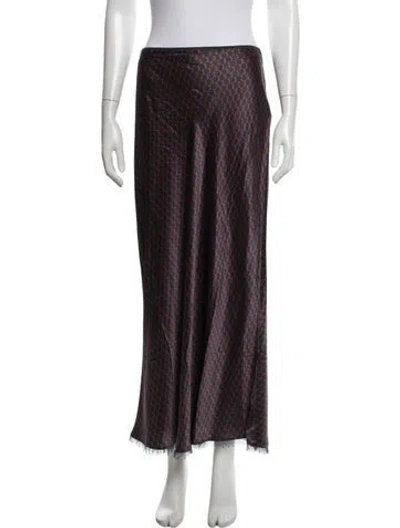Pre-owned La Ligne Silk Long Skirt In Blue