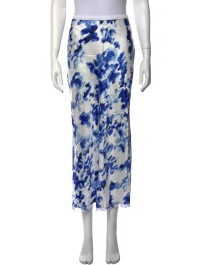 Pre-owned La Ligne Silk Long Skirt In Blue