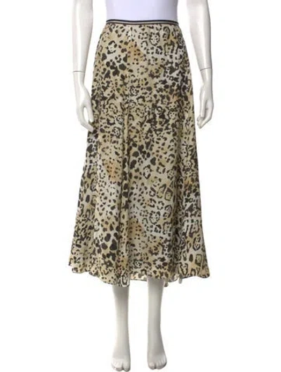 Pre-owned La Ligne Silk Long Skirt In Neutral