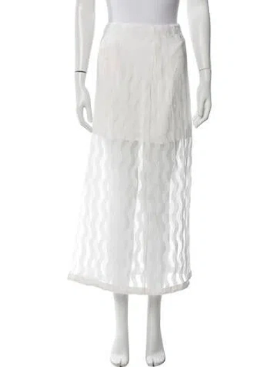 Pre-owned La Ligne Silk Long Skirt W/ Tags In White