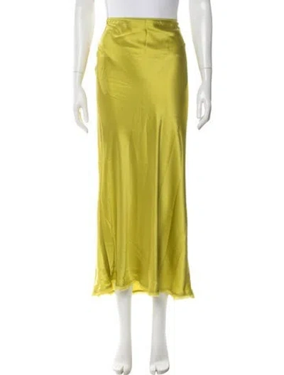Pre-owned La Ligne Silk Long Skirt In Yellow