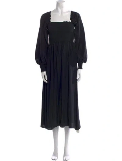 Pre-owned La Ligne Silk Midi Length Dress In Black