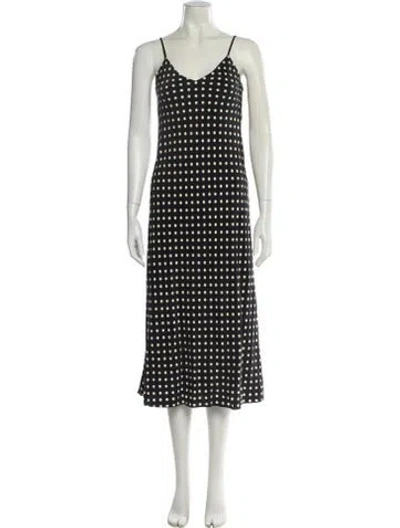 Pre-owned La Ligne Silk Midi Length Dress In Black