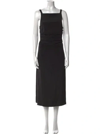 Pre-owned La Ligne Silk Midi Length Dress In Black