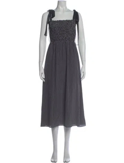 Pre-owned La Ligne Silk Midi Length Dress In Black