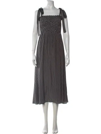 Pre-owned La Ligne Silk Midi Length Dress In Black