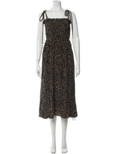 Pre-owned La Ligne Silk Midi Length Dress In Black