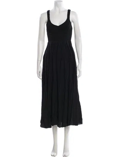 Pre-owned La Ligne Silk Midi Length Dress In Black
