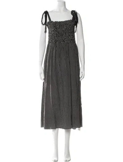 Pre-owned La Ligne Silk Midi Length Dress In Black