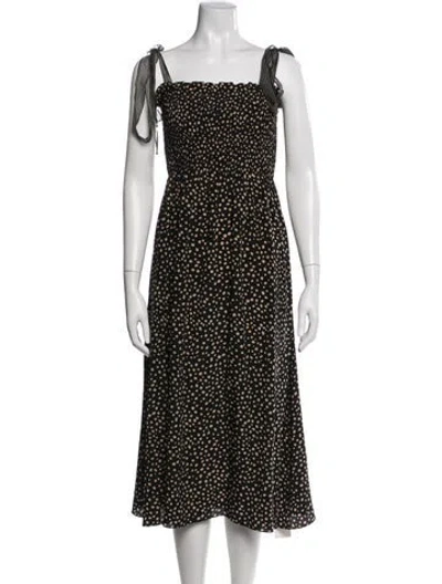 Pre-owned La Ligne Silk Midi Length Dress In Black