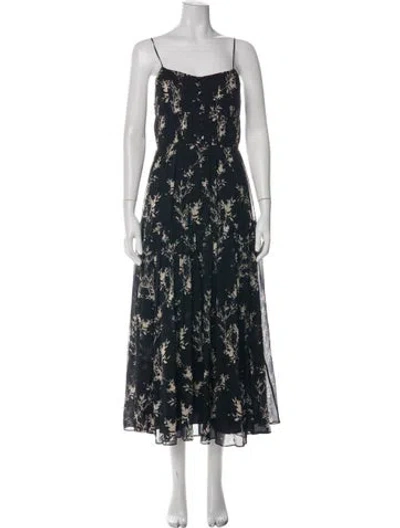 Pre-owned La Ligne Silk Midi Length Dress In Black