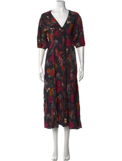 Pre-owned La Ligne Silk Midi Length Dress In Black