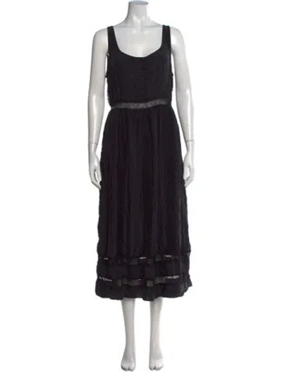 Pre-owned La Ligne Silk Midi Length Dress In Black