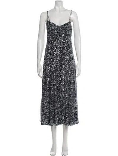 Pre-owned La Ligne Silk Midi Length Dress In Blue