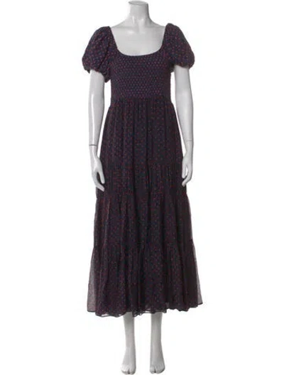Pre-owned La Ligne Silk Midi Length Dress In Blue