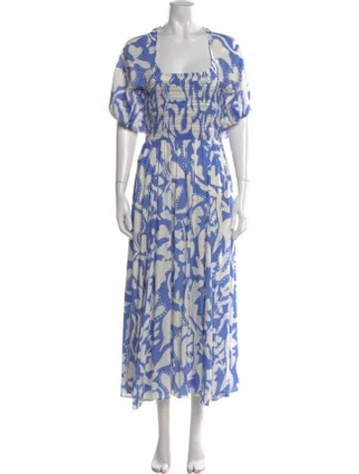 Pre-owned La Ligne Silk Midi Length Dress In Blue