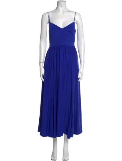 Pre-owned La Ligne Silk Midi Length Dress In Blue