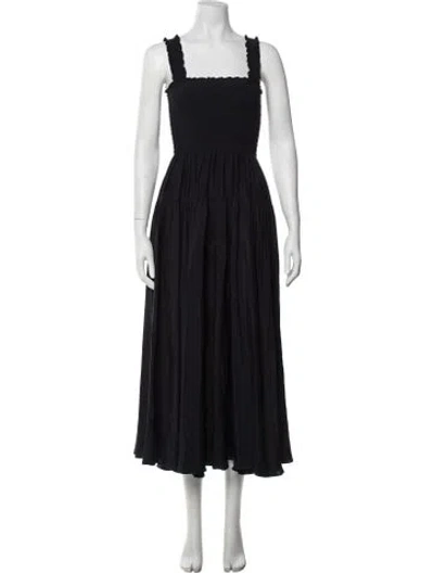 Pre-owned La Ligne Silk Midi Length Dress In Blue