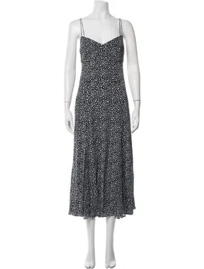 Pre-owned La Ligne Silk Midi Length Dress In Blue