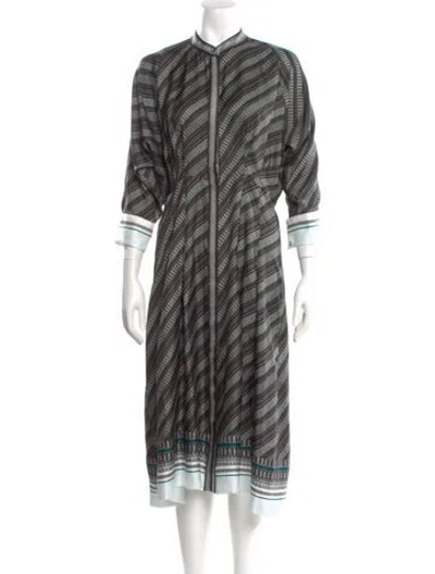 Pre-owned La Ligne Silk Midi Length Dress In Green