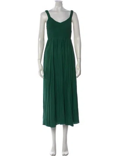 Pre-owned La Ligne Silk Midi Length Dress In Green