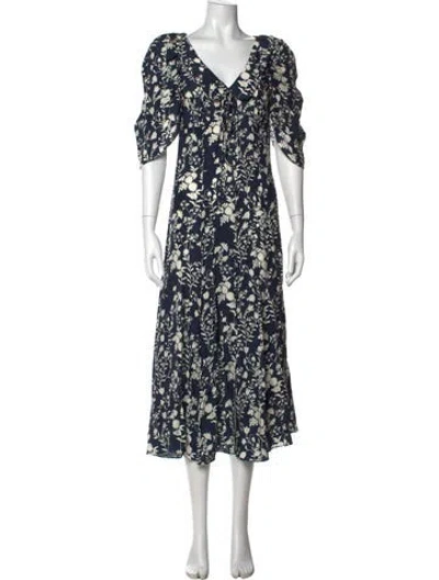 Pre-owned La Ligne Silk Midi Length Dress In Multi