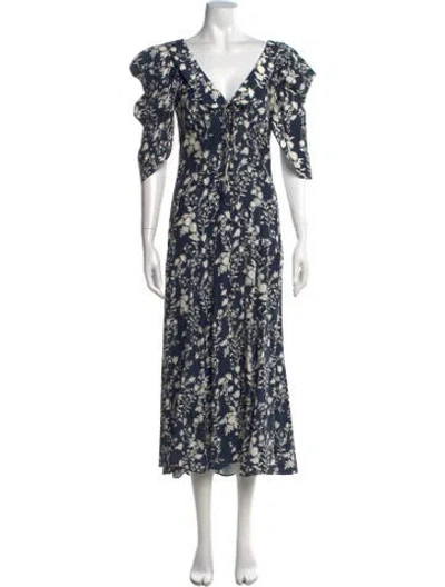 Pre-owned La Ligne Silk Midi Length Dress In Multi