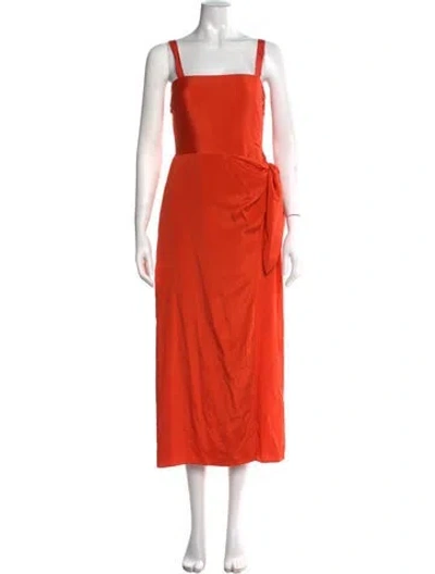 Pre-owned La Ligne Silk Midi Length Dress In Orange