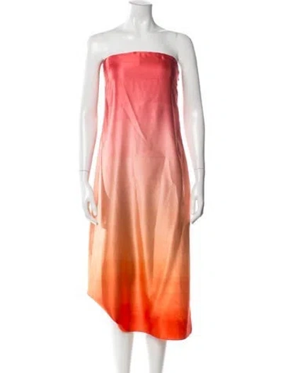 Pre-owned La Ligne Silk Midi Length Dress In Orange
