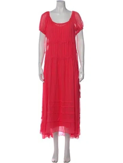 Pre-owned La Ligne Silk Midi Length Dress In Pink