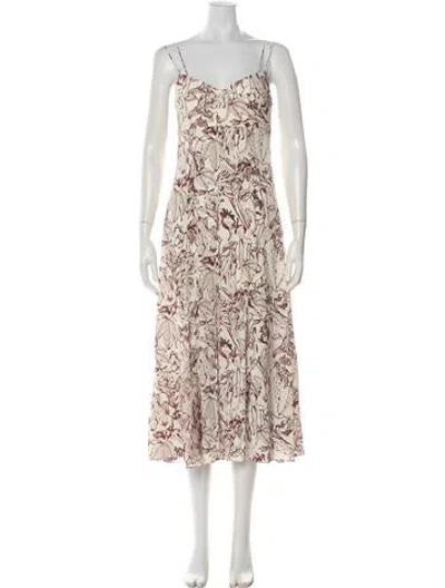 Pre-owned La Ligne Silk Midi Length Dress In Purple