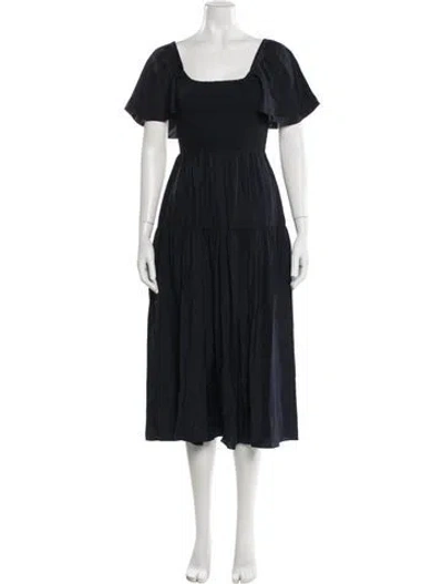 Pre-owned La Ligne Silk Midi Length Dress W/ Tags In Blue