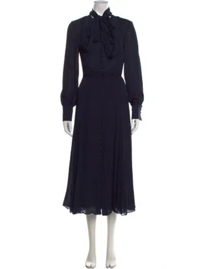 Pre-owned La Ligne Silk Midi Length Dress W/ Tags In Blue