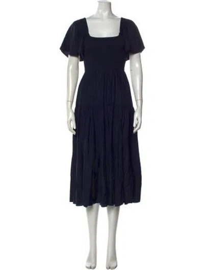 Pre-owned La Ligne Silk Midi Length Dress W/ Tags In Blue