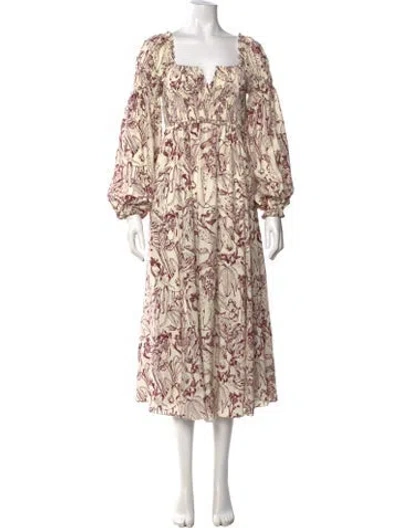Pre-owned La Ligne Silk Midi Length Dress W/ Tags In Neutral