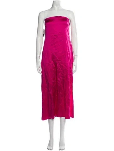 Pre-owned La Ligne Silk Midi Length Dress W/ Tags In Pink