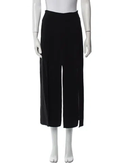 Pre-owned La Ligne Silk Midi Length Skirt In Black