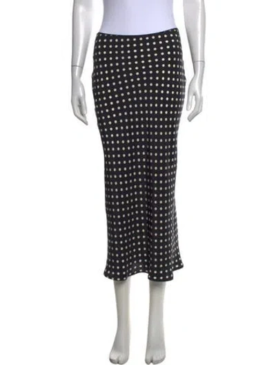 Pre-owned La Ligne Silk Midi Length Skirt In Black