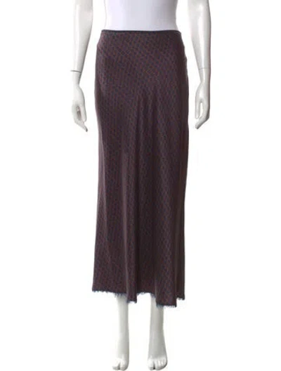 Pre-owned La Ligne Silk Midi Length Skirt In Blue