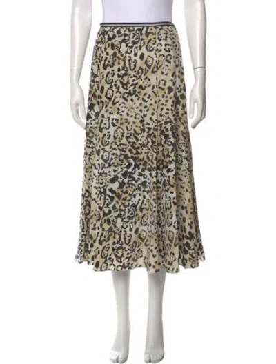 Pre-owned La Ligne Silk Midi Length Skirt In Neutral