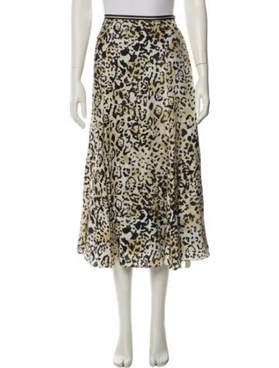 Pre-owned La Ligne Silk Midi Length Skirt In Neutral